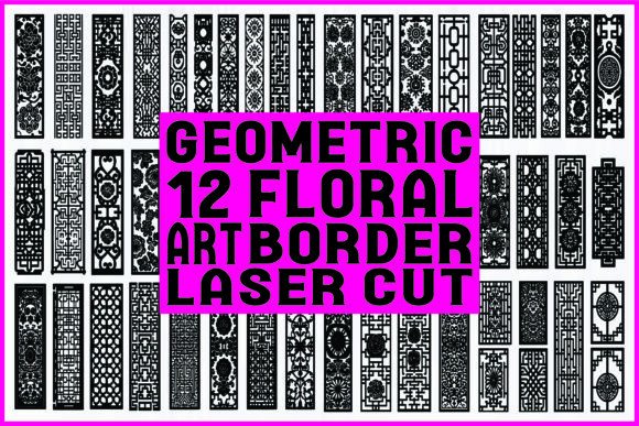 Download Geometric &amp; Floral Art Border Laser Cut - Premium Resources