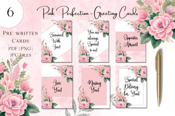 Download Pink Perfection Pre-made Greeting Cards - Greeting cards Collection