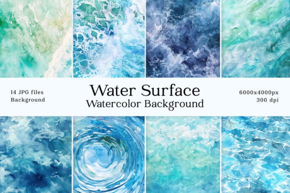 Download Ocean Water Pool Surface Watercolor BG - Surface Collection