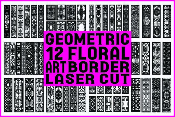 Download Geometric &amp; Floral Art Border Laser Cut - Premium Resources